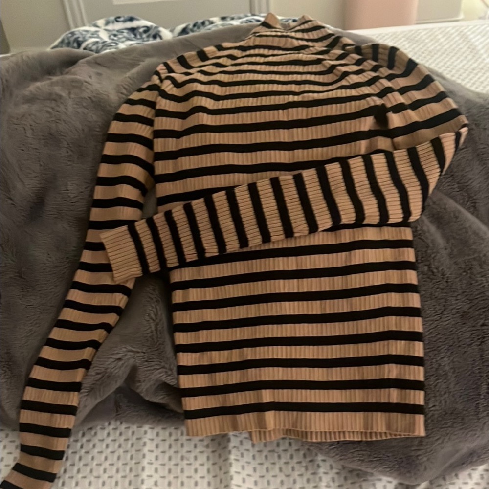 Striped Black and brown cute fitted sweater